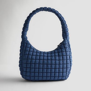 FLX Quilted Hobo Blue Shoulder Bag