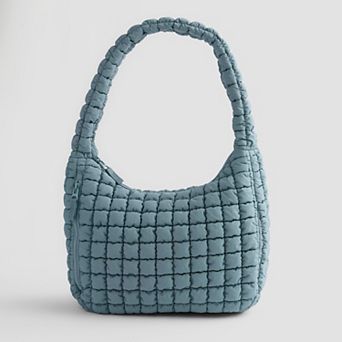 FLX Quilted Hobo Blue Shoulder Bag