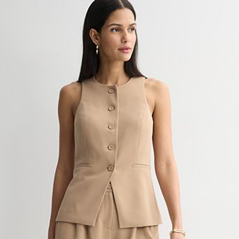 Women's Nine West Crewneck Longline Vest