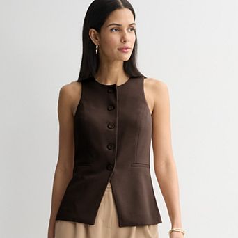 Women's Nine West Crewneck Longline Vest