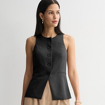 Women's Nine West Crewneck Longline Vest