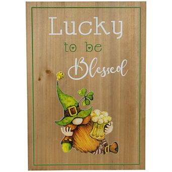 Northlight St. Patrick's Day "Lucky to be Blessed" Wooden Sign Wall Decor
