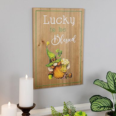 Northlight St. Patrick's Day "Lucky to be Blessed" Wooden Sign Wall Decor