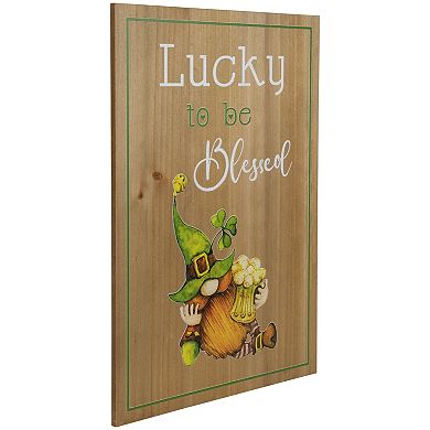 Northlight St. Patrick's Day "Lucky to be Blessed" Wooden Sign Wall Decor