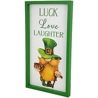 Northlight St. Patrick's Day "Luck Love Laughter" Framed Sign Wall Decor