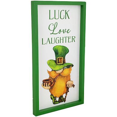 Northlight St. Patrick's Day "Luck Love Laughter" Framed Sign Wall Decor