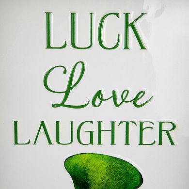 Northlight St. Patrick's Day "Luck Love Laughter" Framed Sign Wall Decor