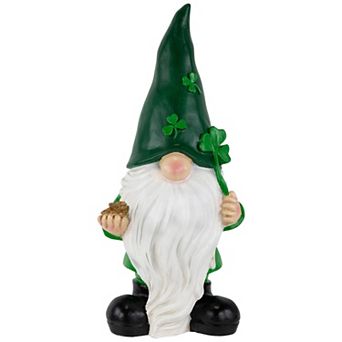 Northlight St. Patrick's Day Shamrock Gnome Outdoor Garden Statue