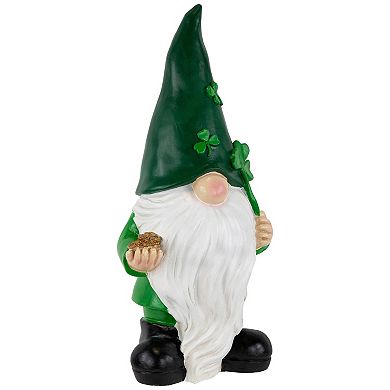 Northlight St. Patrick's Day Shamrock Gnome Outdoor Garden Statue