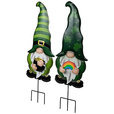 Northlight 2-pc. St. Patrick's Day Gnomes Outdoor Garden Stakes Set