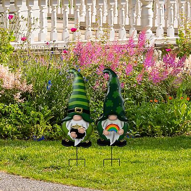 Northlight 2-pc. St. Patrick's Day Gnomes Outdoor Garden Stakes Set