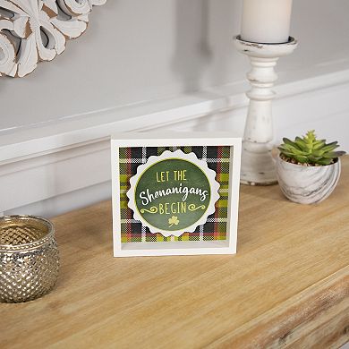 Northlight St. Patrick's Day "Let the Shenanigans Begin" Framed Wall Sign