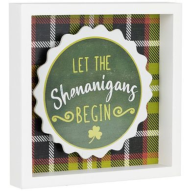 Northlight St. Patrick's Day "Let the Shenanigans Begin" Framed Wall Sign