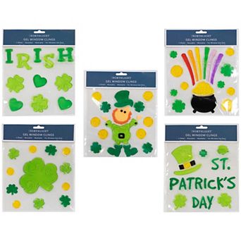Northlight St. Patrick's Day Double-Sided Gel Window Clings 5 pk