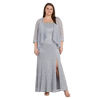 Plus Size R&M Richards Glitter Lace Jacket Dress