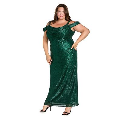 Plus Size R&M Richards Long Crinkle Pleated Dress