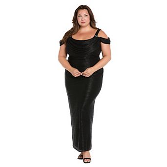 Plus Size R&M Richards Long Crinkle Pleated Dress