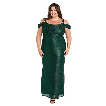 Plus Size R&M Richards Long Crinkle Pleated Dress