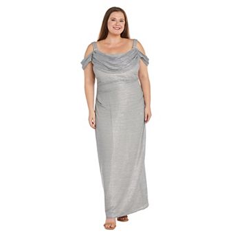 Plus Size R&M Richards Long Crinkle Pleated Dress