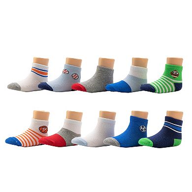 Baby & Toddler Boy Jumping Beans® 10-Pack Sport Ankle Socks