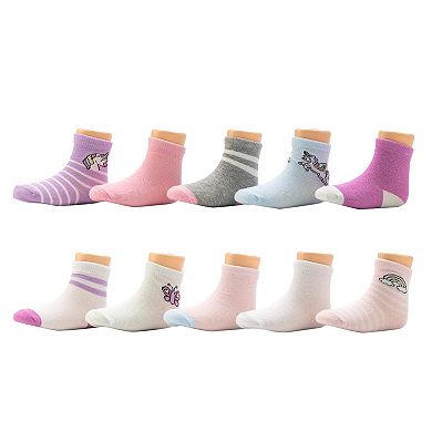 Baby & Toddler Girl Jumping Beans® 10-Pack Crew Socks