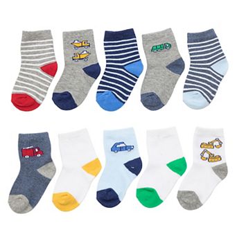Baby & Toddler Boy Jumping Beans® 10-Pack Transportation Crew Socks