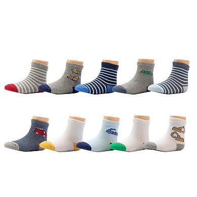 Baby & Toddler Boy Jumping Beans® 10-Pack Transportation Crew Socks