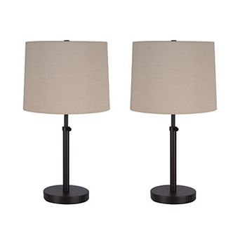 Kenroy Home Beckett Set of 2 Table Lamp with USB Ports