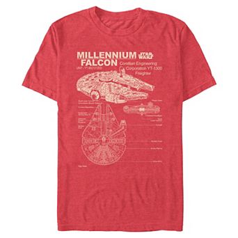 Men's Star Wars Millennium Falcon Blueprint Graphic Tee