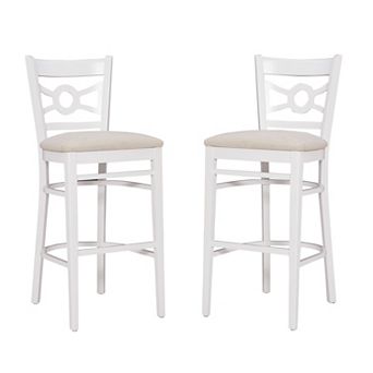 Linon Teresa Wood Barstool Set of 2