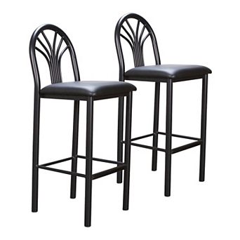 Linon Thayer Metal Barstool with Vinyl Seat Set of 2