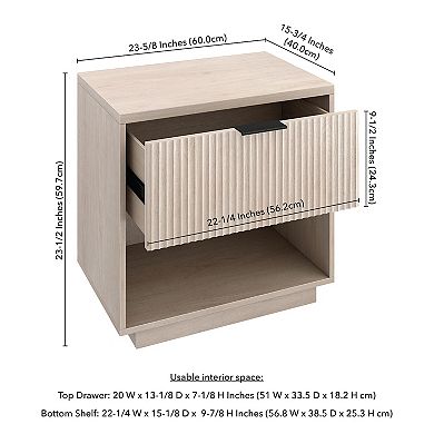 Finley & Sloane Karten Rectangular Fluted Nightstand