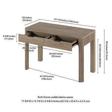 Finley & Sloane Lonsdale Rectangular Fluted Desk