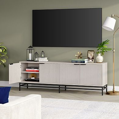 Finley & Sloane Montello Rectangular Fluted TV Stand