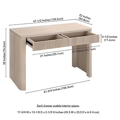Finley & Sloane Palmera Rectangular Fluted Desk