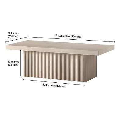 Finley & Sloane Torren Rectangular Fluted Coffee Table