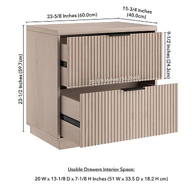 Finley & Sloane Yarden Rectangular Fluted Nightstand