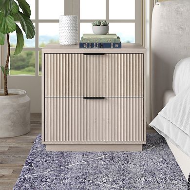 Finley & Sloane Yarden Rectangular Fluted Nightstand