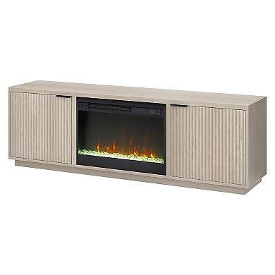 Finley & Sloane Mansfield Rectangular TV Stand with Built-In Crystal Fireplace