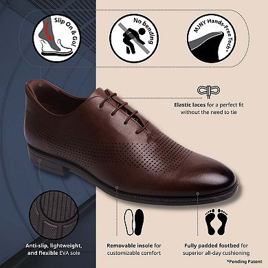 Marc Joseph New York East Road Mens Hands-Free Slip On Technology Perforated Dress Oxfords