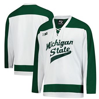 Men's White Michigan State Spartans Home Replica Hockey Jersey