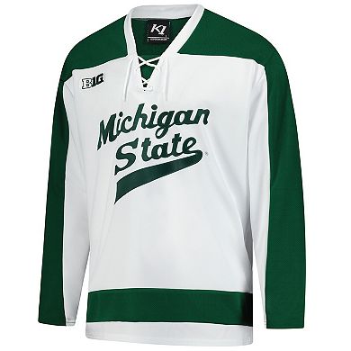 Men's White Michigan State Spartans Home Replica Hockey Jersey