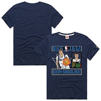Unisex Homage Cooper Flagg Navy Dallas Mavericks NBA Jam Tri-Blend T-Shirt