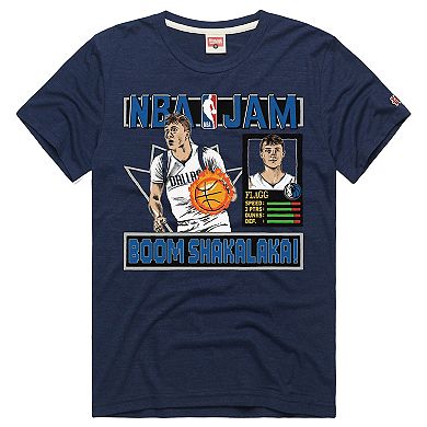 Unisex Homage Cooper Flagg Navy Dallas Mavericks NBA Jam Tri-Blend T-Shirt