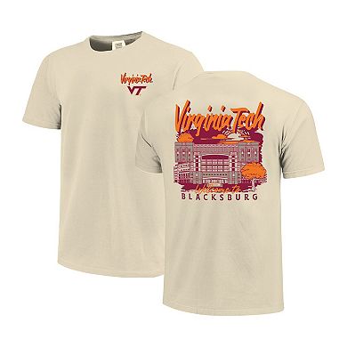 Men's Image One Natural Virginia Tech Hokies Comfort Colors Hand-Drawn Campus Stack T-Shirt