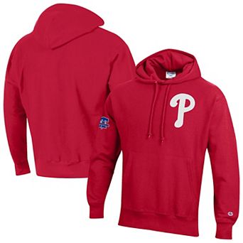 Men's Champion Scarlet Philadelphia Phillies Reverse Weave Chenille Hoodie