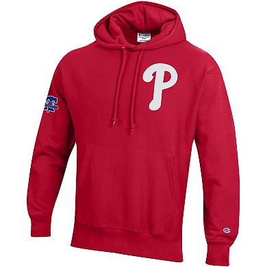 Men's Champion Red Philadelphia Phillies Reverse Weave Chenille Hoodie