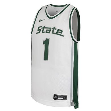 Youth Nike #1 White Michigan State Spartans Alternate Replica Basketball Jersey