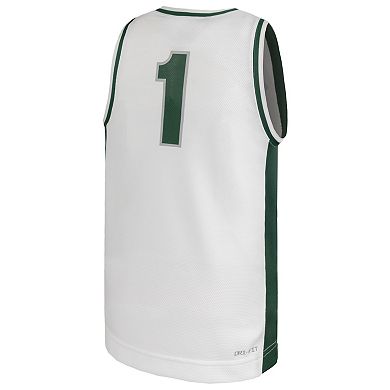 Youth Nike #1 White Michigan State Spartans Alternate Replica Basketball Jersey