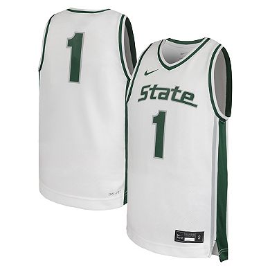 Youth Nike #1 White Michigan State Spartans Alternate Replica Basketball Jersey